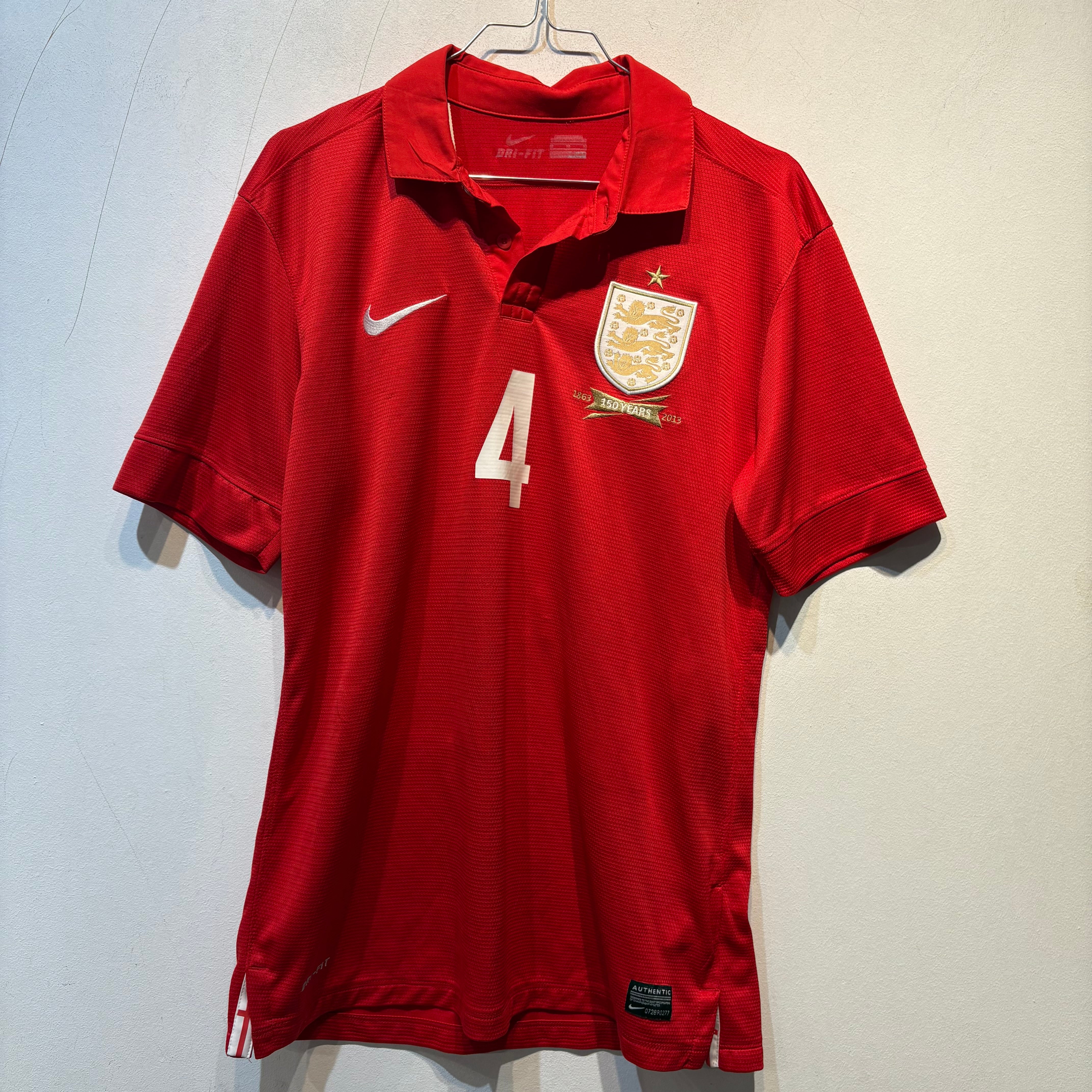 England Steven Gerrard #4 Away – 2013 150th Anniversary – Medium – Nike Authentic