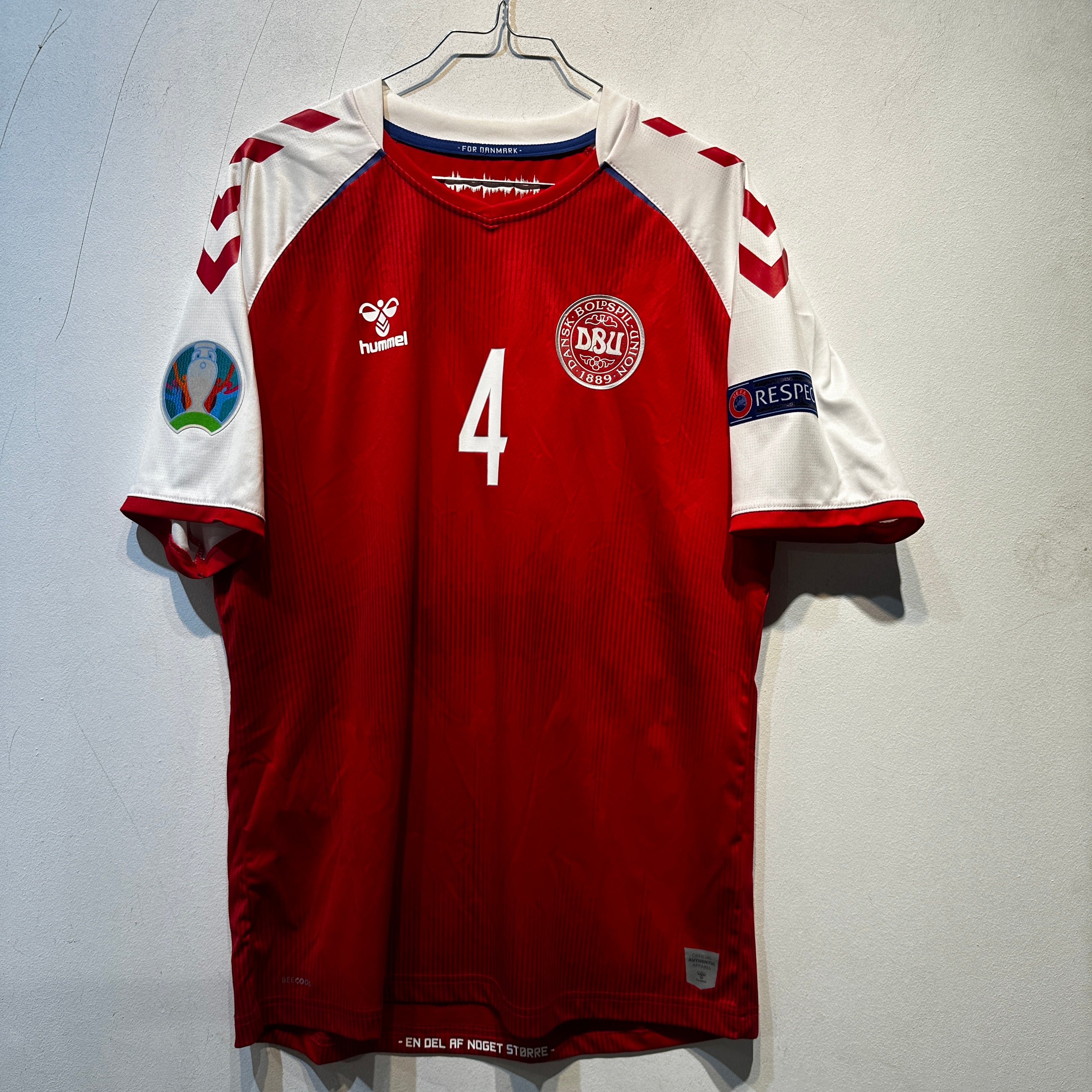 Denmark Home Shirt Simon Kjær #4 – EURO 2020 – Adult XL