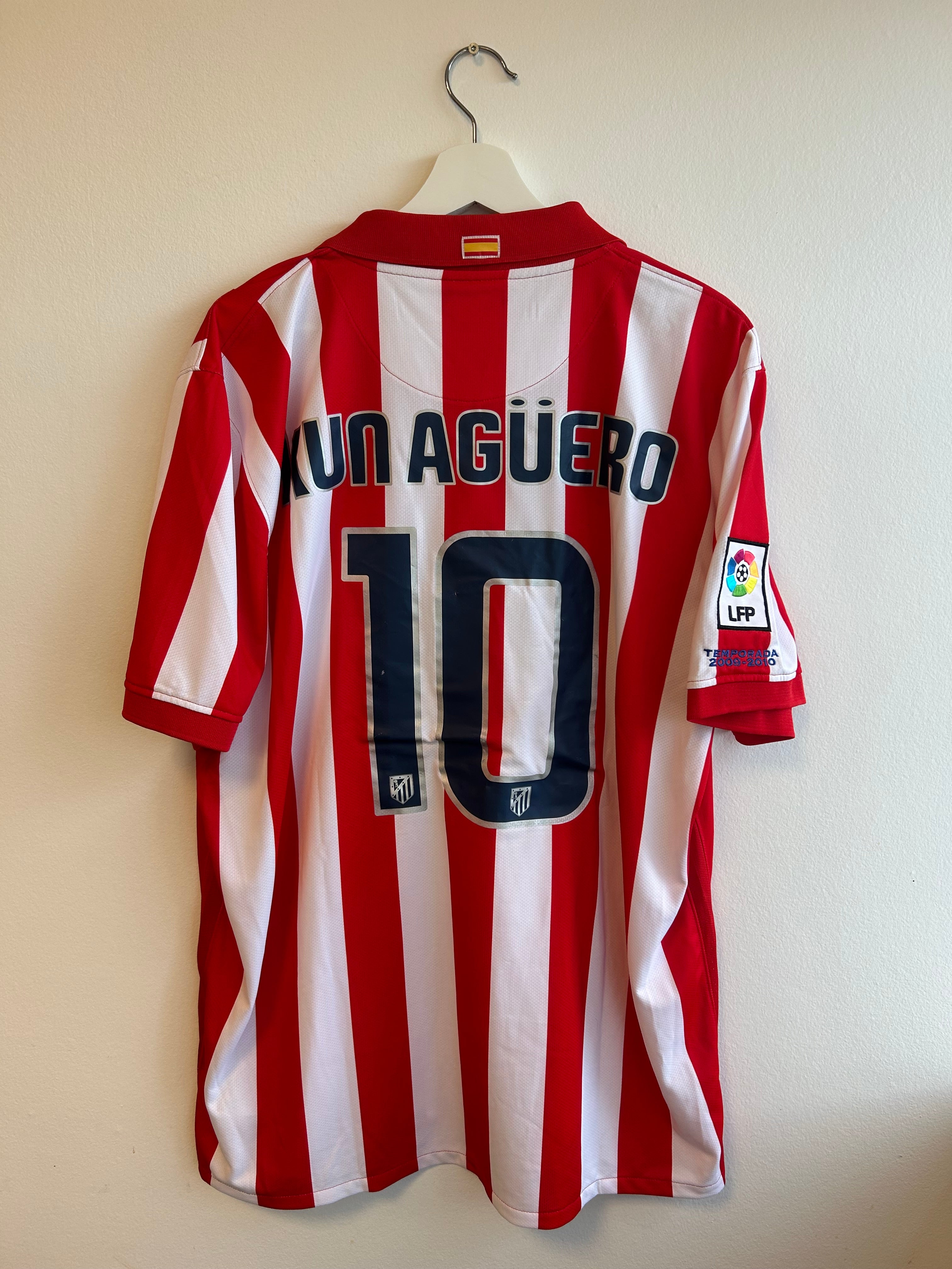 Atletico Madrid “Kun Aguero” Home - 2009/2010 - XXL