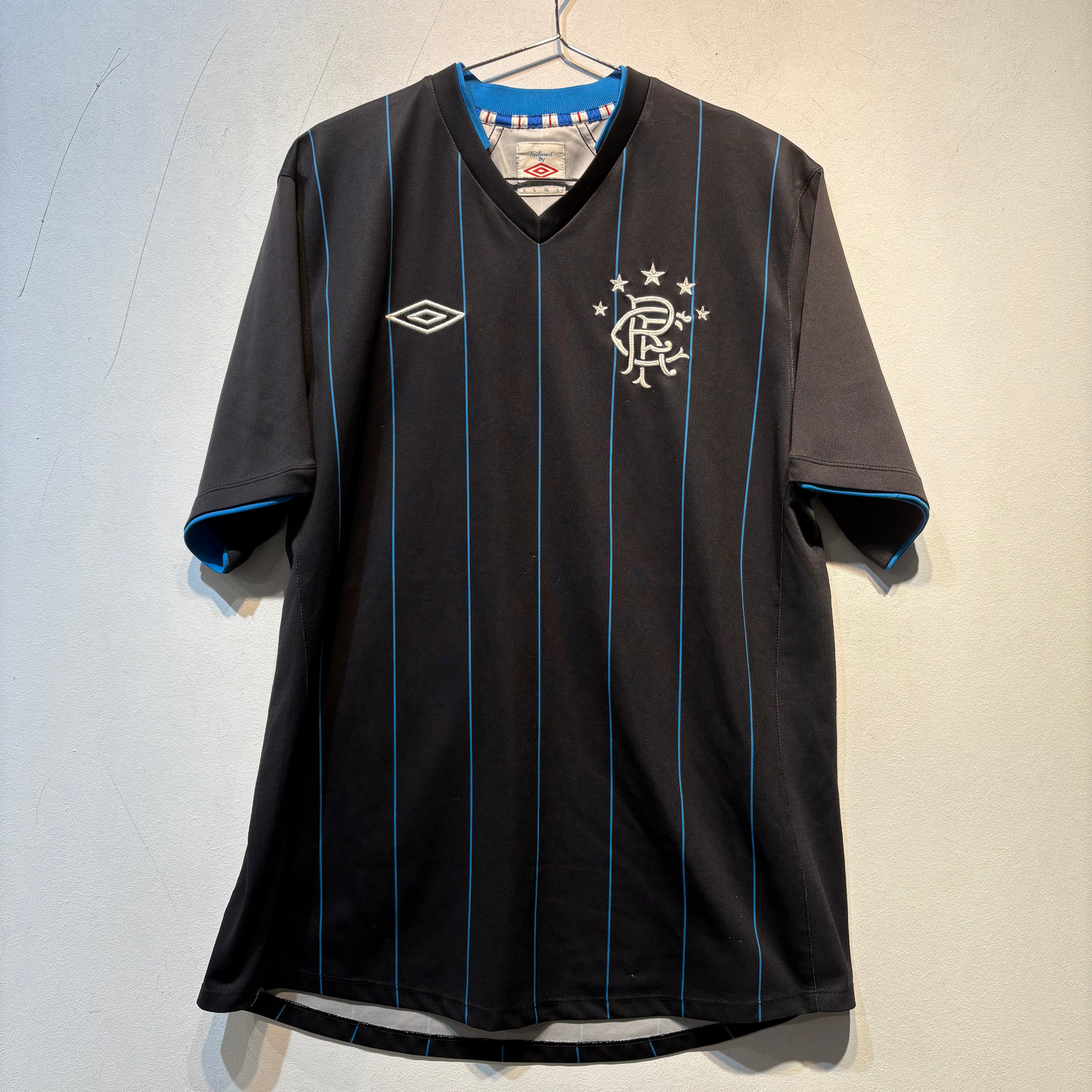 Rangers FC Away Shirt 2012/2013 Black/Blue Pinstripe – Large