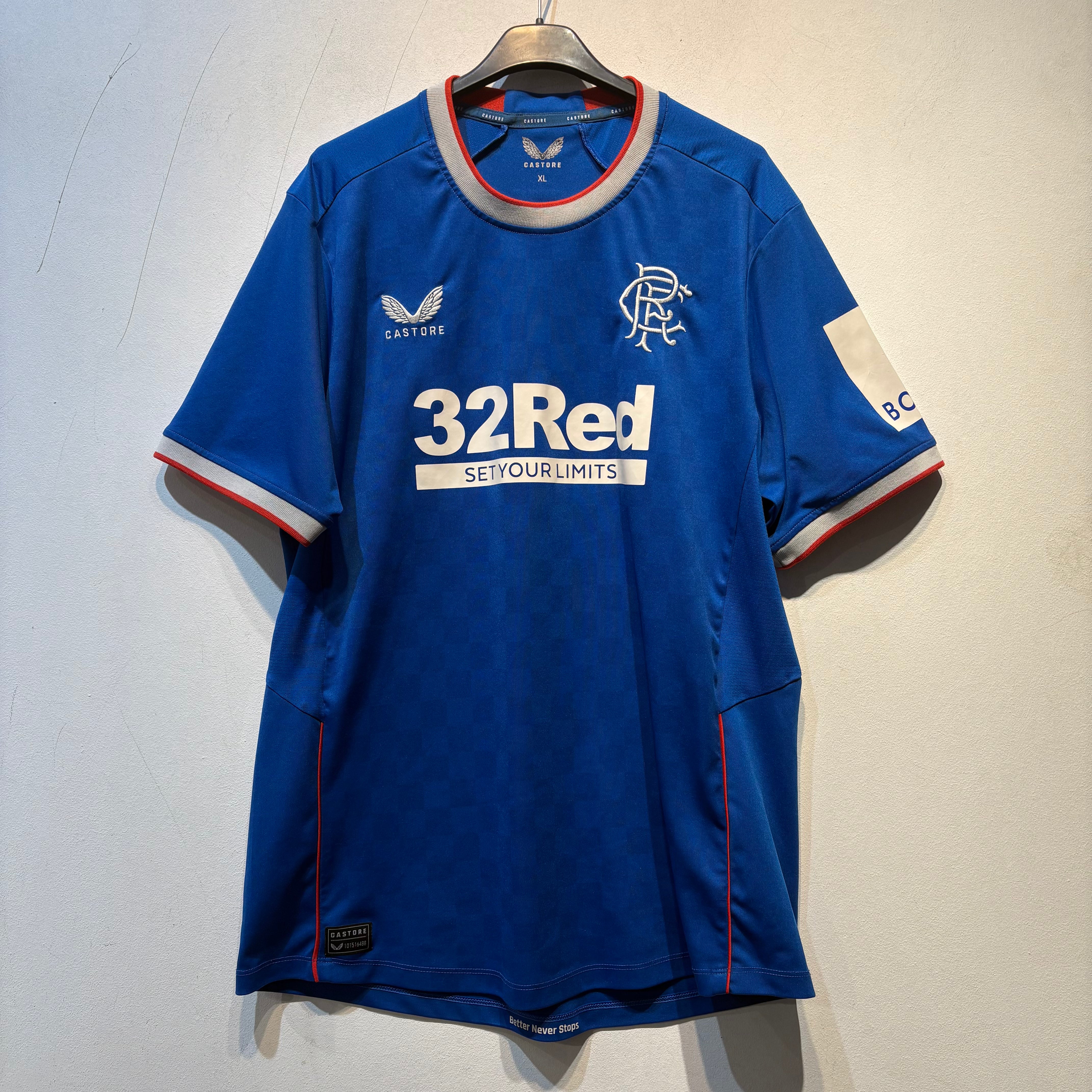 Rangers FC Home Shirt 2021/22 – Castore – XL – 32Red Sponsor