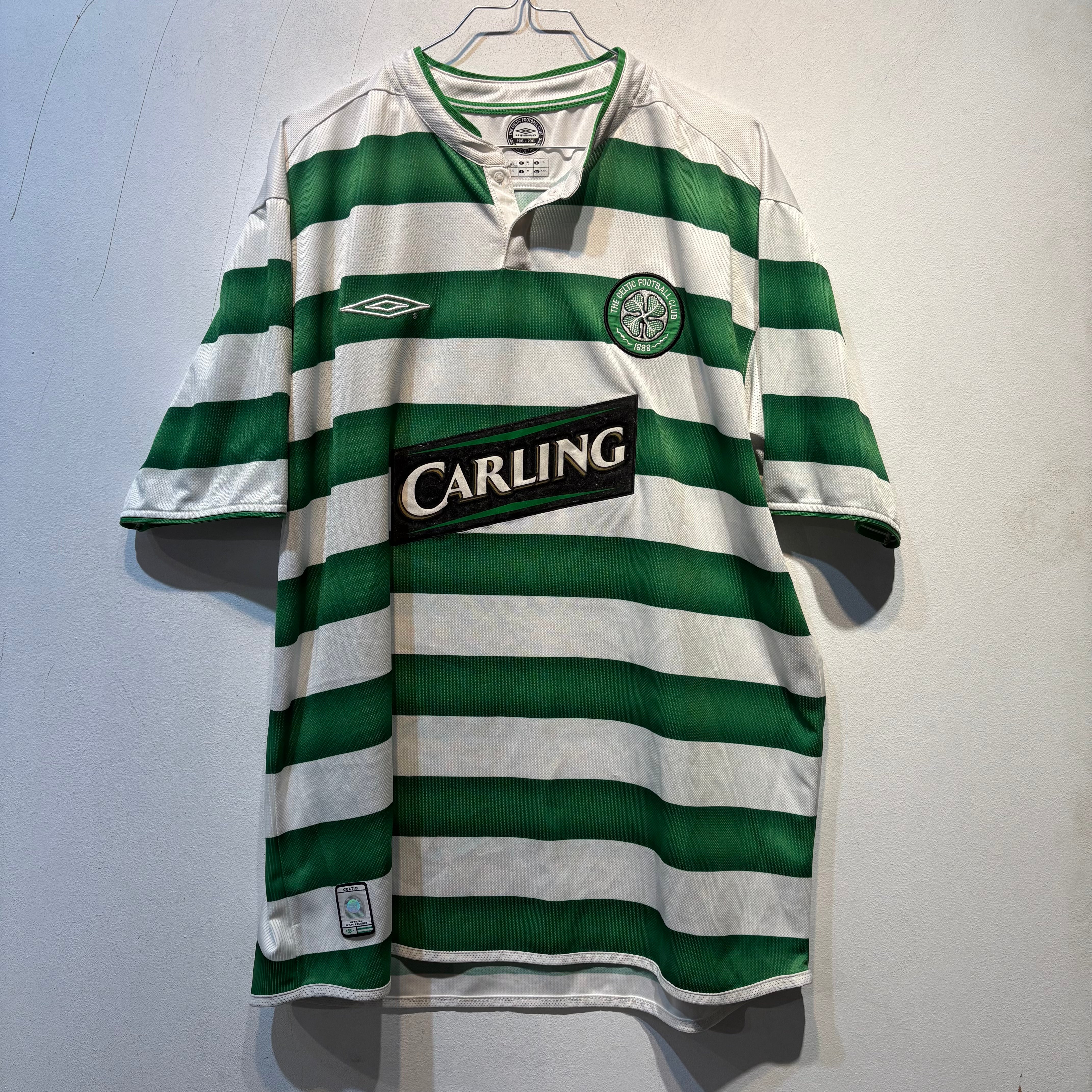 Vintage Celtic FC 2003/05 Home Shirt - Umbro "100 Years of the Hoops" - Size XL