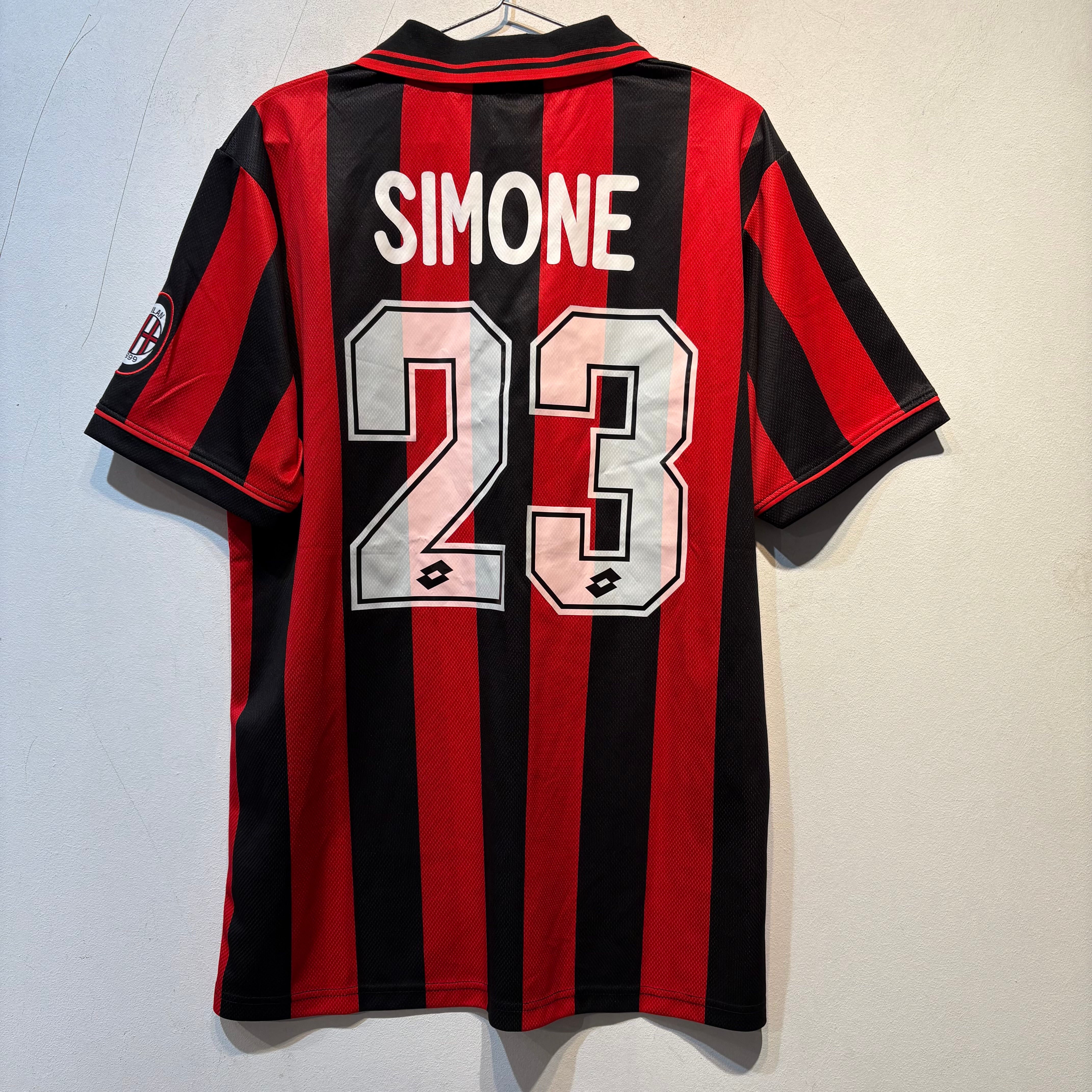 AC Milan Home Shirt 1995/1996 – Lotto – Simone #23 – Size XL