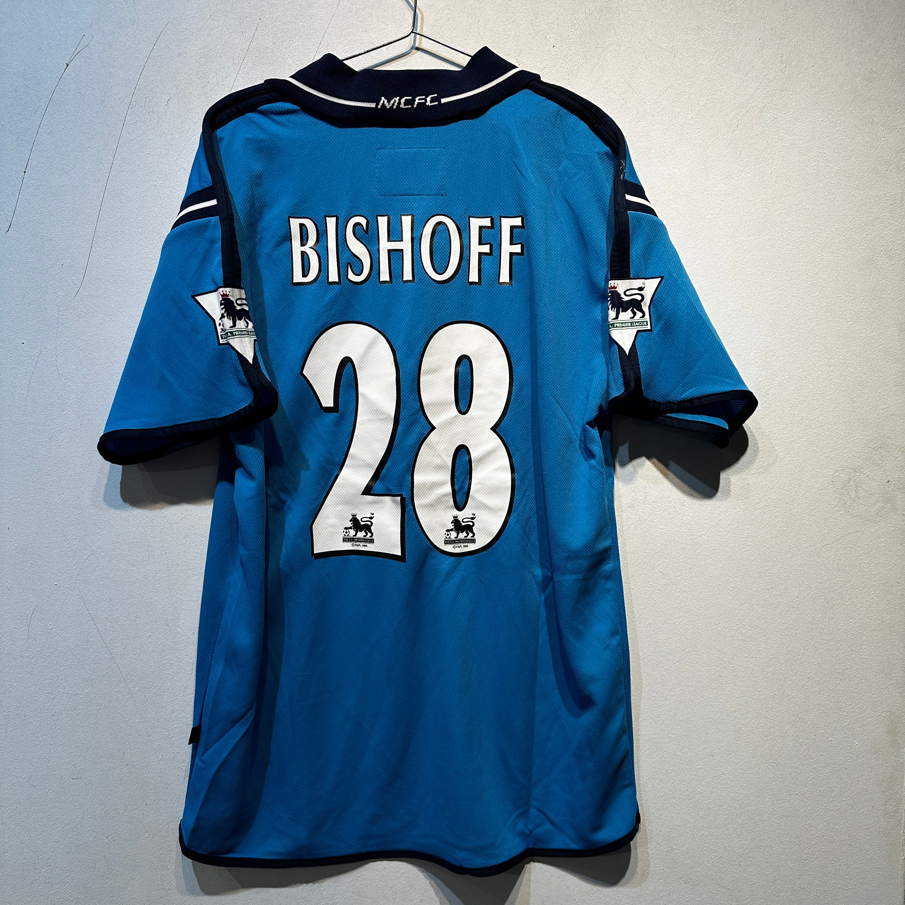 Manchester City “BISHOFF 28” Away Shirt (Fan added prints) – 2003/2004 – 42/44 (Large)