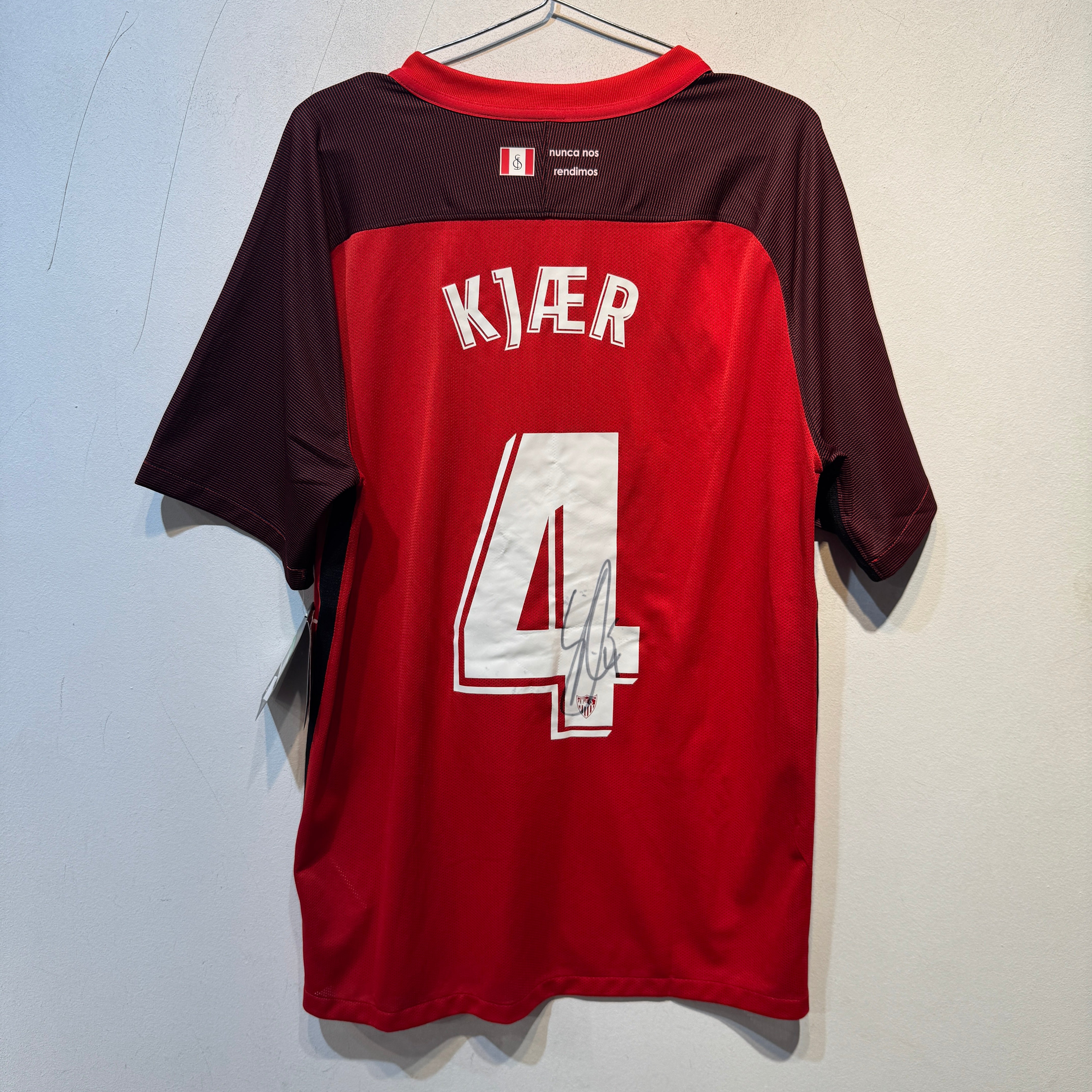 Sevilla FC “Kjær” Home – 2018/2019 – XL (Signed)