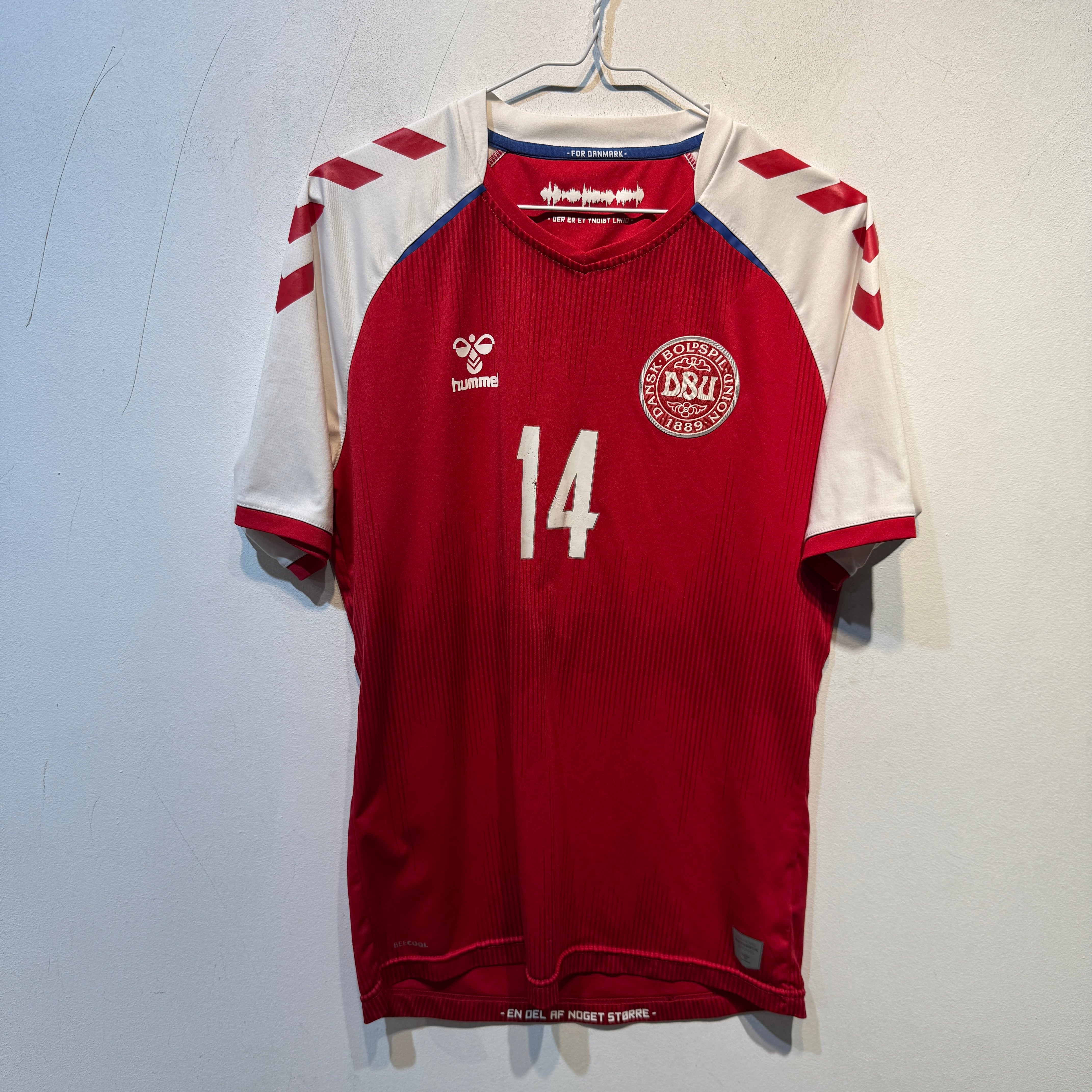 Denmark Home Shirt – Euro 2020 – Damsgaard #14 – Hummel – Small