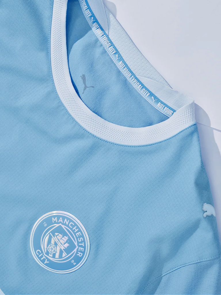 Close-up of a football shirt label